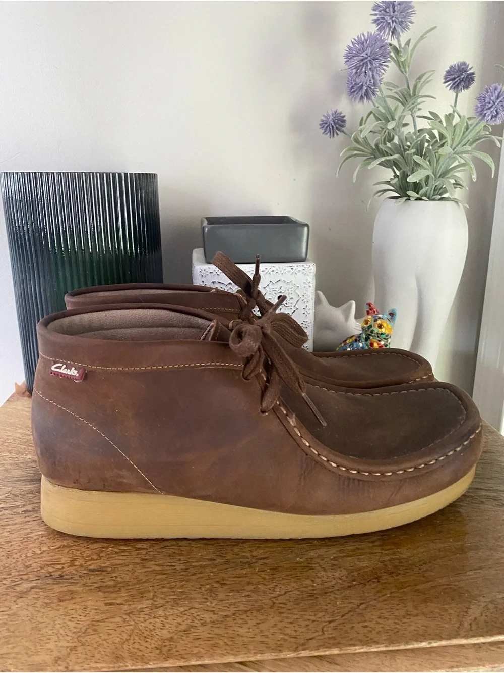 Clarks Stinson Hi Beeswax Leather Wallabee Chukka Boots Men’s 8.5M Crepe Sole